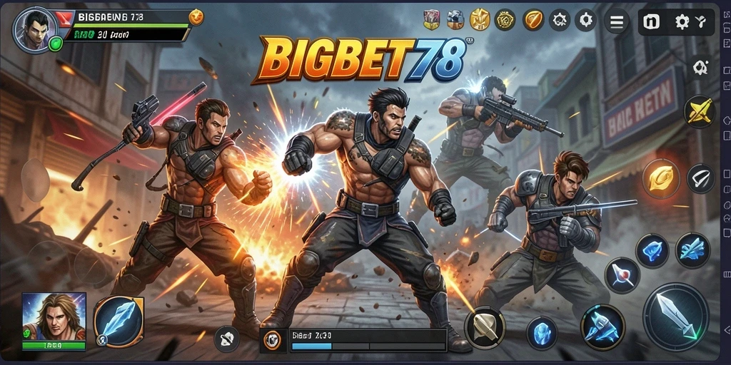 Menggambarkan aksi pertarungan seru dalam BIGBET78
