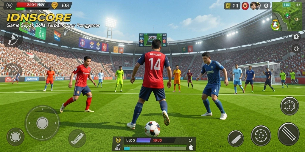 Tampilan gameplay <strong>IDNSCORE</strong> yang mendebarkan saat pertandingan berlangsung.