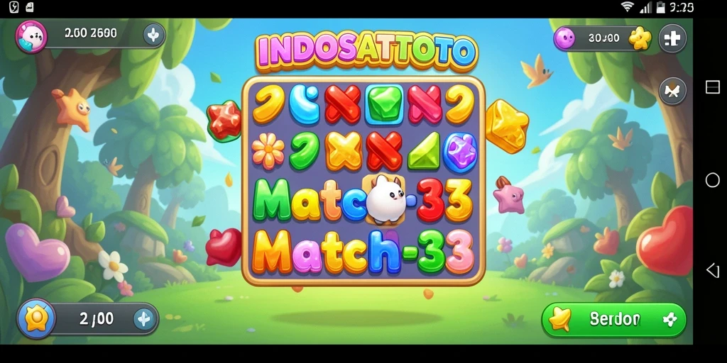 Screenshot gameplay INDOSATTOTO dengan warna-warna cerah dan kombinasi unik.