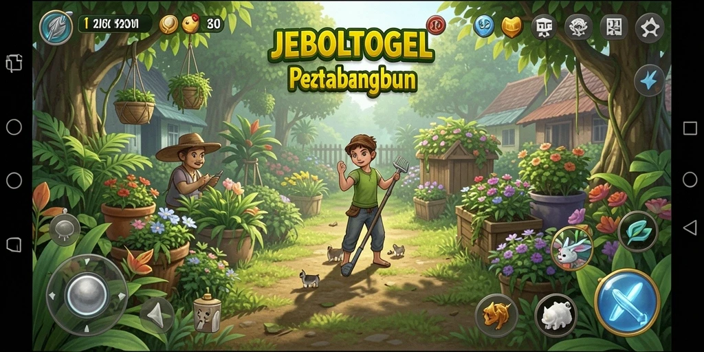 Gameplay seru berkebun di JEBOLTOGEL dengan berbagai tanaman.