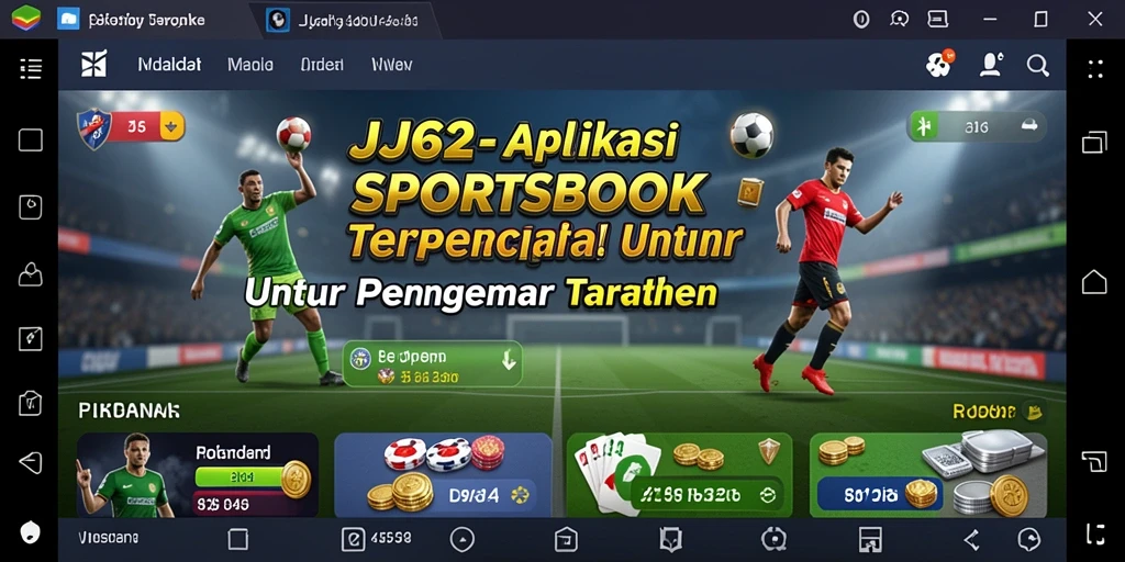 Tampilan menarik dari aplikasi JJ62 saat digunakan untuk taruhan olahraga.
