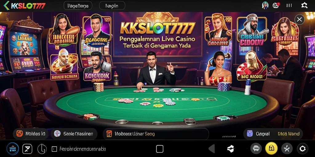 Screenshot gameplay KKSLOT777 dengan dealer langsung yang interaktif.