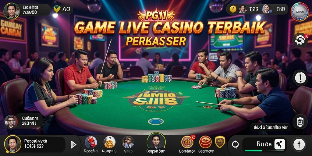 Tampilan menarik gameplay PG11 Live Casino dengan dealer langsung.