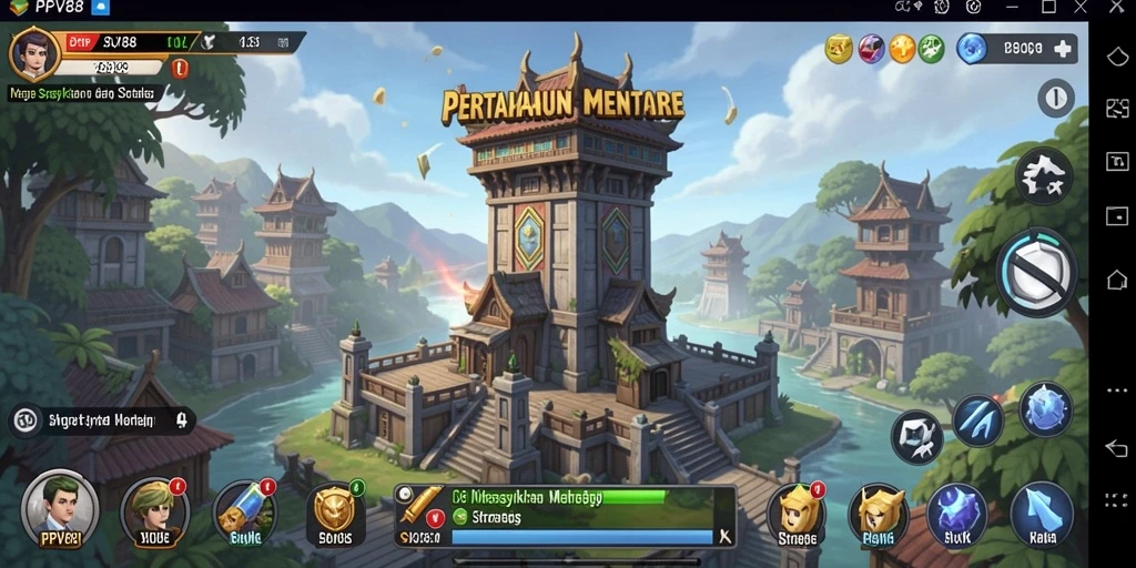 Tampilan menarik dari gameplay Tower Defense PPV88.