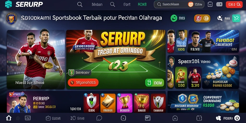 Tampilan aksi taruhan dalam aplikasi SERURP untuk olahraga.